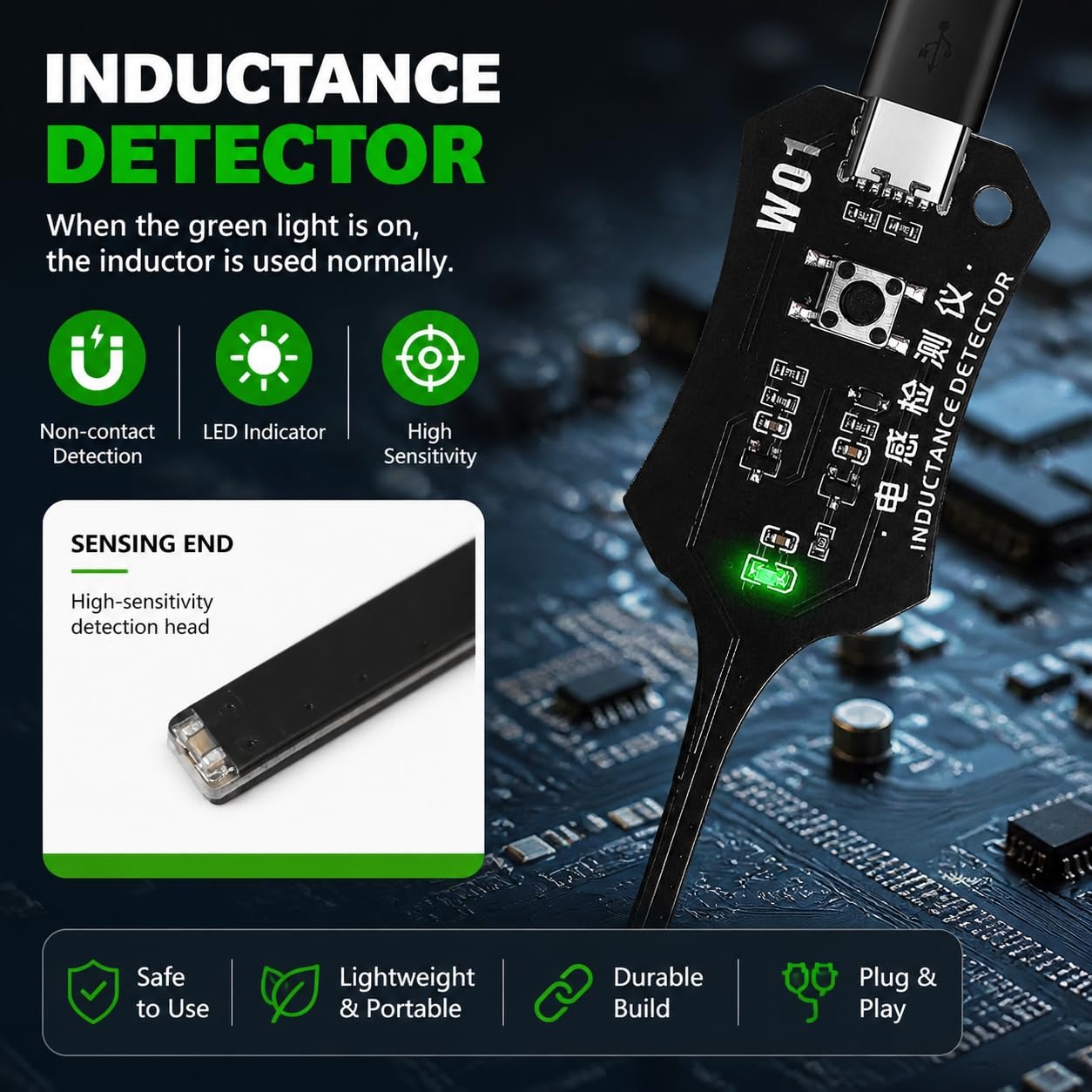 W01 Tip C Endüktans Test Cihaz - Co Detector Plug incelemesi ve fiyatı