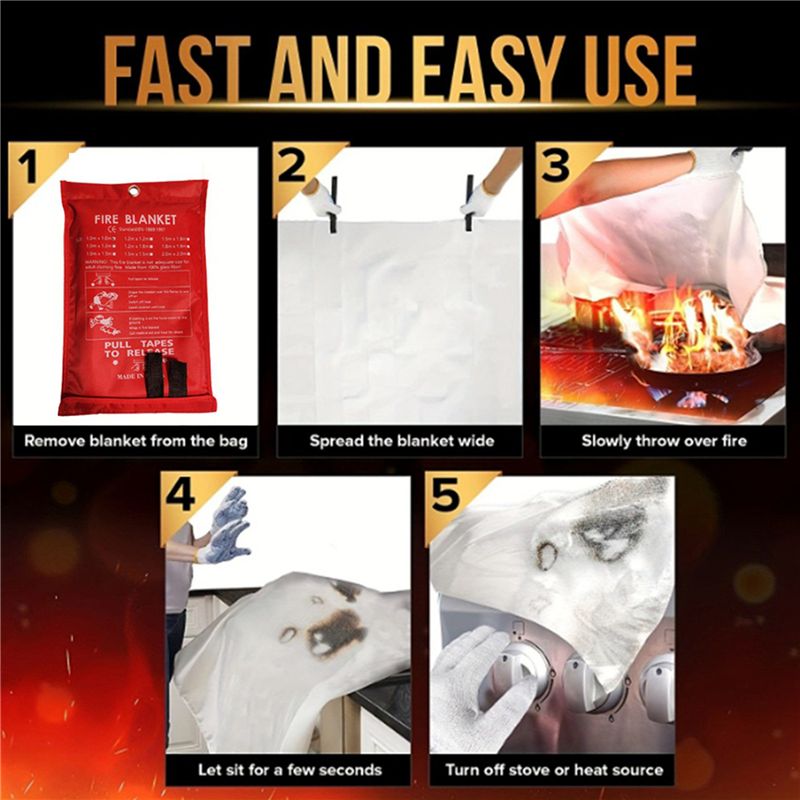 B48B-8PCS Acil Durum Yangın Ba - Fire Blanket Kitchen incelemesi ve fiyatı