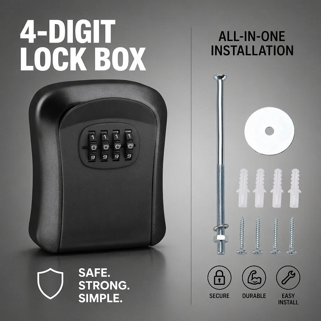 Duvara Monte Su Geçirmez Anaht - Lockbox Key Secure incelemesi ve fiyatı